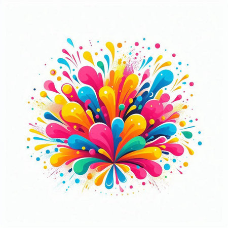 Colorful splashes of paint on white background. Vector illustration.のイラスト素材