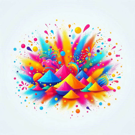 abstract colorful holi background with holi powder, vector illustrationのイラスト素材