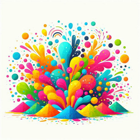 Colorful watercolor splashes on a white background. Vector illustrationのイラスト素材