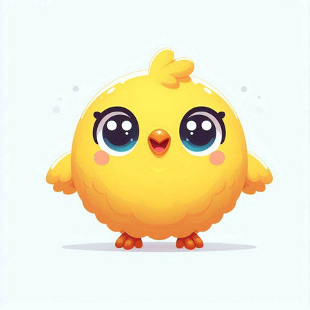 Cute cartoon chicken. Vector illustration isolated on a white background.のイラスト素材