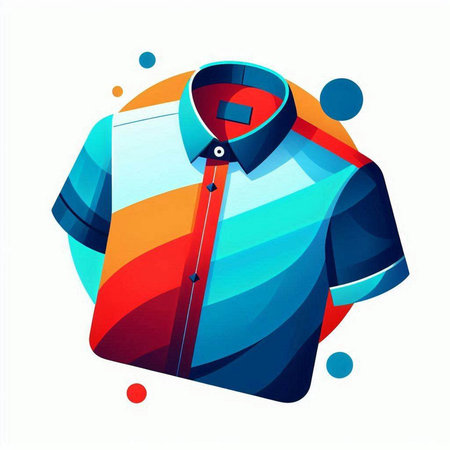 Colorful polo shirt isolated on white background. Vector illustration.のイラスト素材