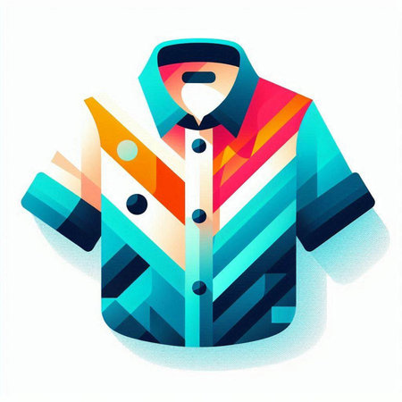 Abstract colorful man's shirt on a white background. Vector illustration.のイラスト素材