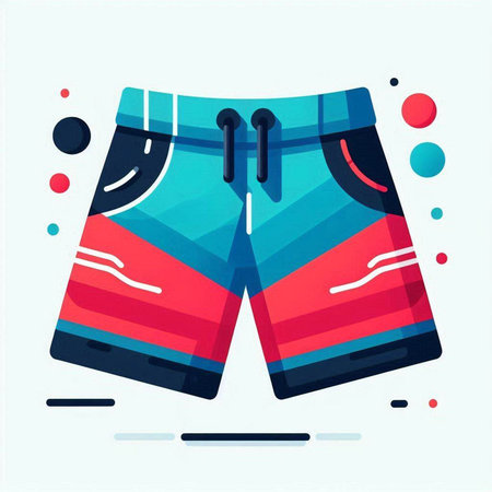 Swimming trunks. Vector illustration in modern flat design style.のイラスト素材