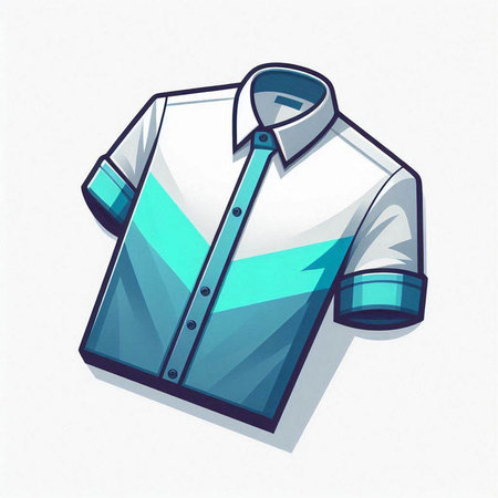 Illustration of an isolated polo shirt on a white background.のイラスト素材