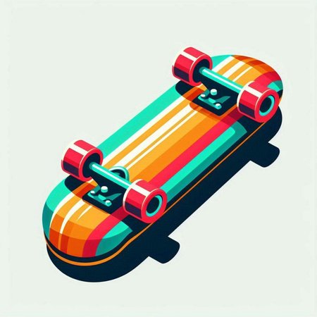 Skateboard icon in isometric 3d style. Vector illustration.のイラスト素材