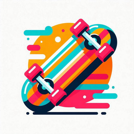 Skateboard vector icon. Modern flat design. Vector illustration.のイラスト素材