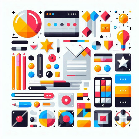 Flat design modern vector illustration concept of graphic design and web design.のイラスト素材