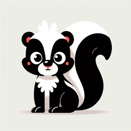 Cute skunk. Cartoon character. Vector illustration for your designのイラスト素材