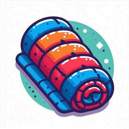 Sushi roll icon, vector illustration. Isolated on white background.のイラスト素材