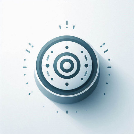 Blue line Target sport for shooting competition icon isolated on grey background. Clean target with numbers for shooting range or shooting. White circle button. Vector Illustrationのイラスト素材