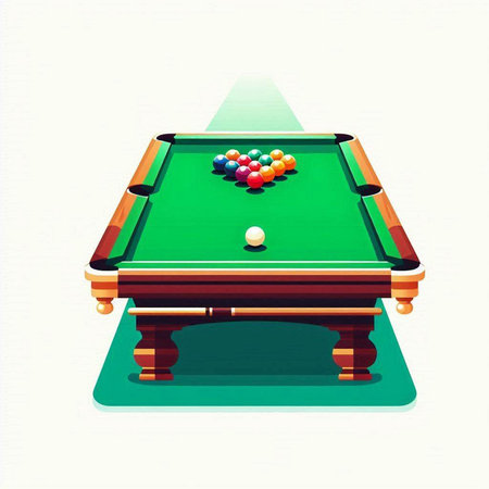 Vector illustration of billiard table with balls. Billiard concept.のイラスト素材