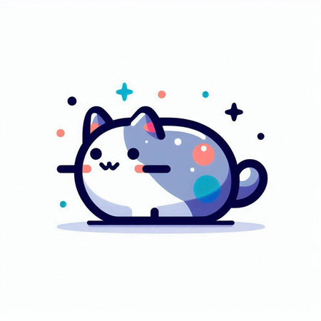 Cute cat. Vector illustration in a flat style. Cartoon character.のイラスト素材