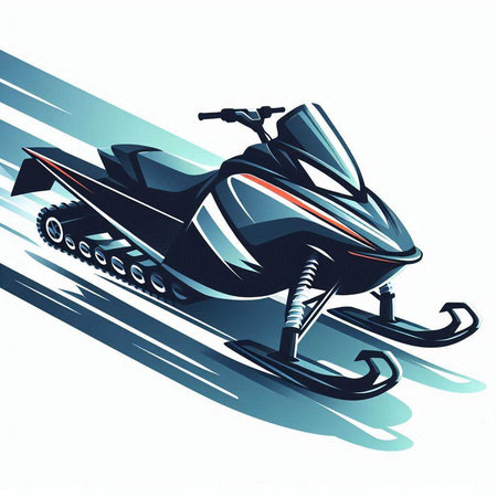 snowmobile on a white background, vector illustration, eps 10のイラスト素材