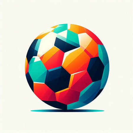 Colorful abstract soccer ball on a white background. Vector illustration.のイラスト素材