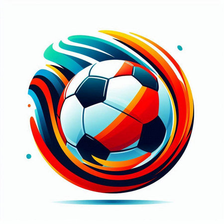 Soccer ball on abstract background. Vector illustration. Eps 10.のイラスト素材