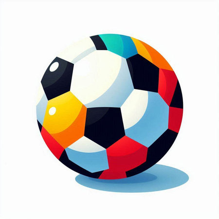 Colorful soccer ball isolated on a white background. Vector illustration.のイラスト素材