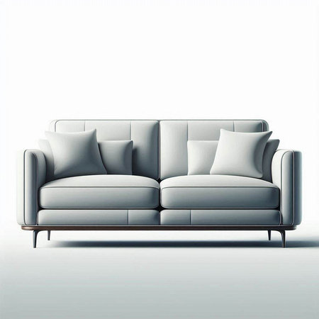 Modern sofa with pillows on a white background. 3d renderのイラスト素材
