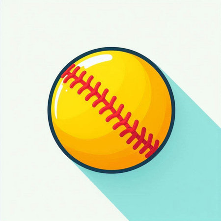 baseball ball icon, vector illustration. Flat design style with long shadowのイラスト素材