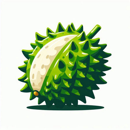 Illustration of a durian on a white background. Vector illustration.のイラスト素材