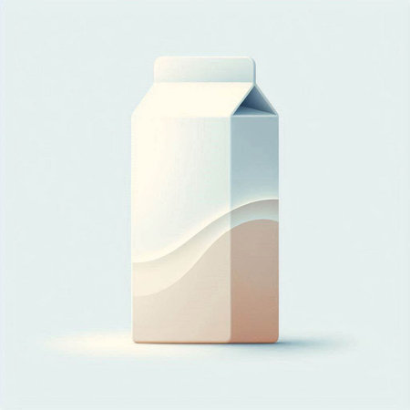 Milk carton on blue background. 3d render illustration.のイラスト素材