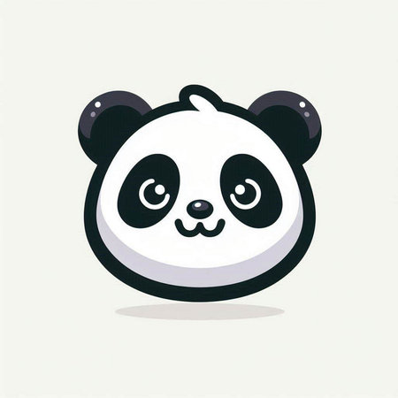 Cute panda face vector illustration. Cartoon panda icon.のイラスト素材