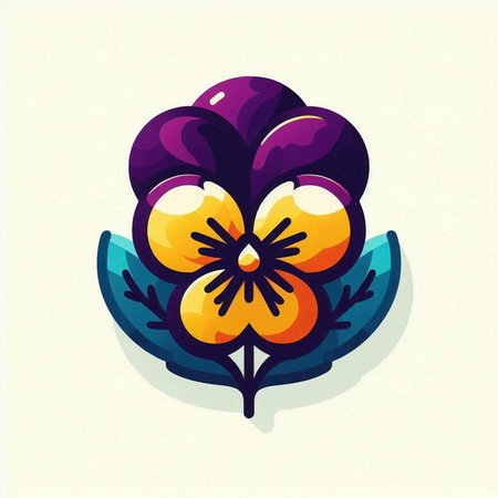 Violet flower icon. Vector illustration in flat style. Isolated on white background.のイラスト素材