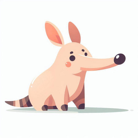 Cute cartoon kangaroo isolated on white background. Vector illustration.のイラスト素材