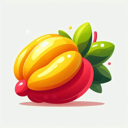 Illustration of mango fruit on white background - vector eps10のイラスト素材
