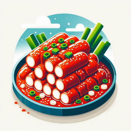 Illustration of japanese sushi roll with soy sauce and vegetablesのイラスト素材