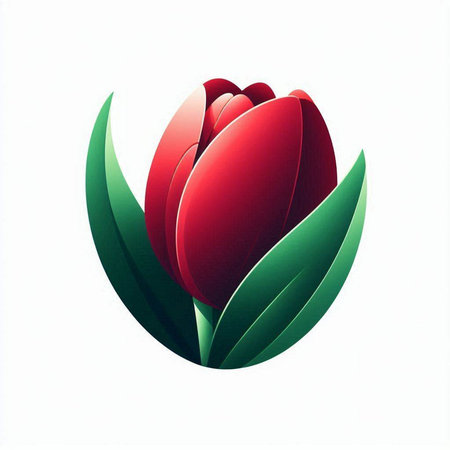 Red tulip isolated on white background. Vector illustration. Eps 10.のイラスト素材