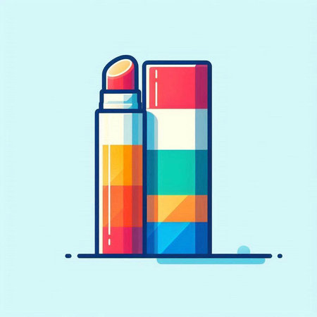 Lipstick icon. Vector illustration of a set of cosmetics.のイラスト素材