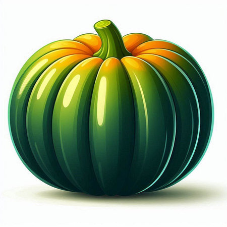 Pumpkin isolated on white background. 3d render illustration.のイラスト素材