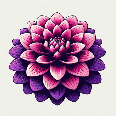 Beautiful pink dahlia flower isolated on white background. Vector illustration.のイラスト素材