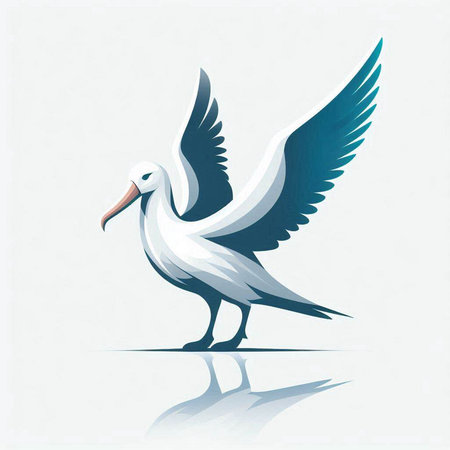 stork on white background, vector illustration, eps 10.のイラスト素材