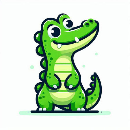 Cute crocodile cartoon character. Vector illustration isolated on white background.のイラスト素材