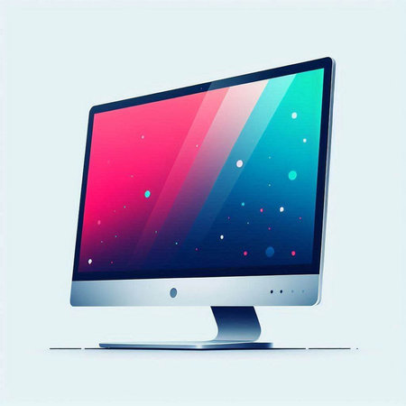Modern computer monitor with colorful abstract background. Vector illustration. Eps 10のイラスト素材