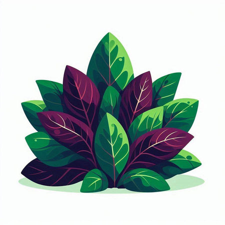 Illustration of a bunch of colorful leaves on a white background.のイラスト素材