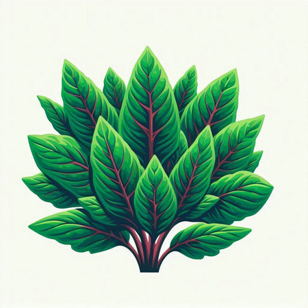 Green leaves isolated on white background. Vector illustration. Eps 10.のイラスト素材