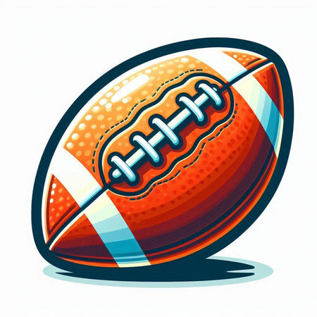 Rugby ball isolated on white background. Vector illustration. Eps 10.のイラスト素材