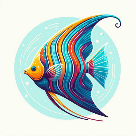 colorful fish on a white background, vector illustration, eps10のイラスト素材