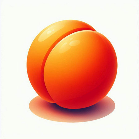 Orange ball on a white background. 3D rendering. Computer digital drawing.のイラスト素材