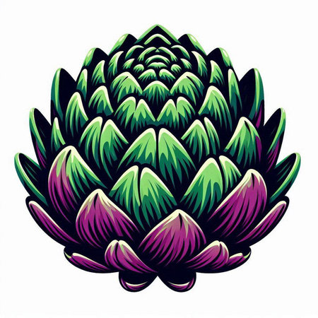 Artichoke flower isolated on a white background. Vector illustration.のイラスト素材