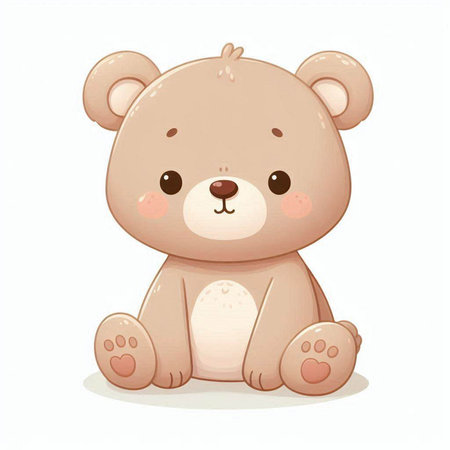 Cute teddy bear isolated on white background. Vector illustration.のイラスト素材