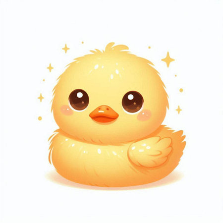Cute yellow duckling isolated on white background. Vector illustration.のイラスト素材