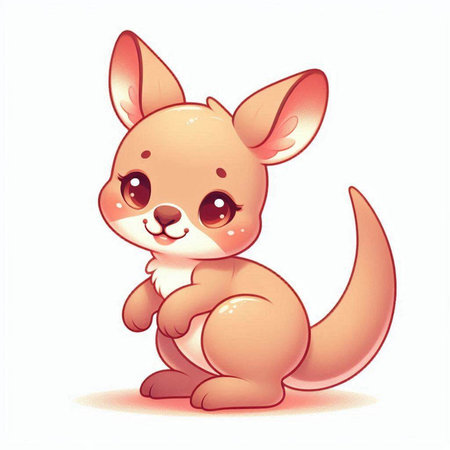 cute kangaroo isolated on a white background. vector illustrationのイラスト素材