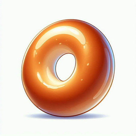 3d rendering of a glossy donut isolated on white background.のイラスト素材