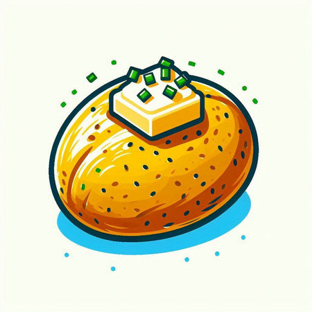 Bread with butter. Vector illustration of a piece of bread.のイラスト素材