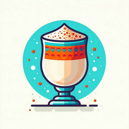 Coffee latte in a glass cup. Vector illustration.のイラスト素材