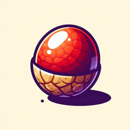 Vector illustration of an exotic fruit on a light background. Cartoon style.のイラスト素材