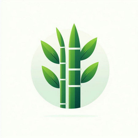 Green bamboo icon in flat style. Vector illustration for your design.のイラスト素材